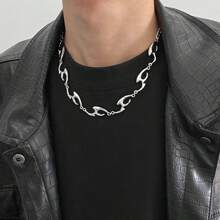 1 pieza Collar de titanio y acero asimétrico y geométrico, de diseño minimalista y elegante con una delicada cadena para la clavícula