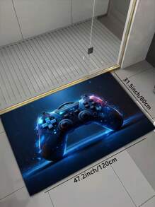 1 Stuk Blauw Afstandsbediening Thema Jongenskamer Spel Tapijt, Geschikt Voor Spel Kamers, E-Sports Kamers, Spel Bediening Gebied Tapijt, Speler Slaapkamer Woonkamer Deurmatten, Oefen Tapijten, Cyberpunk Ontwerp Binnen Gebied Tapijten, Geschikt Voor Het Decoreren Van Geschenken In Tiener- En Volwassenenkamers. Anti Slip En Anti Fouling, Geschikt Voor Gebruik In Alle Seizoenen En Vakanties.