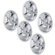 Lot de 5 plateaux de service ronds en acier inoxydable 304 épais à 5 sections pour enfants