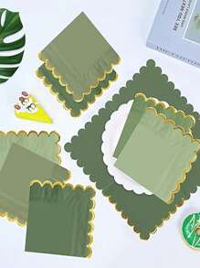 100/200pcs Cocktail Napkins, Disposable Tissues, Beverage Napkins, Suitable For Home Bar Tables, Party Decorations, Festive Parties, Wedding Napkins, Themed Parties - Green - View 5