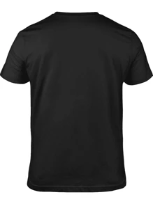 Men's Printed Crewneck T-Shirt, Summer LOVE ME OR HATE ME Print Comfortable All-Match Men's Top - màu đen - Xem 3