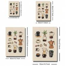 1 stuk oningelijste/ingelijste retro koffiekaart, rustiek canvas posterprint, koffieliefhebber, barwagen, minimalistische keuken, drankjes, wandkunst, schilderij voor slaapzaal, appartement, woonkamer, slaapkamer, moderne huisdecoratie
