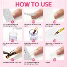 COSCELIA Acrylic Nail Kit With Drill Nail Kit Acrylic Set For Beginners With Everything Gel Polish UV Light Decorations For Home Salon Gift Set - 彩色 - 查看 3