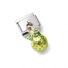 1 件时尚意大利时尚手链模块，水果菠萝樱桃苹果蔬菜茄子金属模块不锈钢配件 - 彩色 - 查看 11