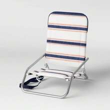 Threshold Outdoor Foldable Armless Sand Beach Chair Water-Resistant Carry Strap