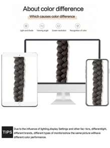 2PCS Fake Ponytail Childer Wig Synthetic Long Twist Braid Ponytail Extensions With Rubber Band 18INCH Braided Hair Extensions - Black - View 7