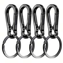 4pcs Metal Keychain, Key Ring, Stand, Storage Bag Set - Suitable For Men - Multicolor - View 3