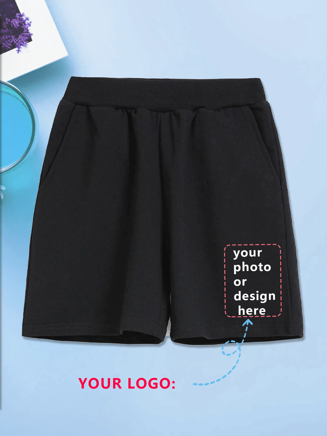 Custom Printed Pattern Casual Sports Shorts For Boys, Children Everyday Leisure Sports Bottoms