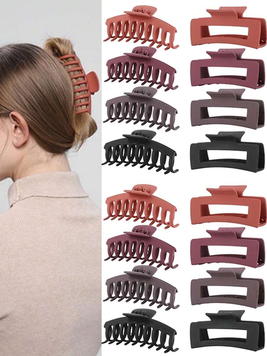 8 件复古简约哑光方形骨质发夹，适合日常发型发髻、发爪、优雅精致的发饰、时尚简约发夹，适合情人节、新年、斋月、母亲节、返校节、复活节礼物