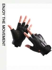 1pc Polyester Fitness Wrist Wrap Riding Gloves For Women, Yoga, Kettlebell Training, Gymnastics, Cycling, Anti-Slip & Callus Preventing Sports Half Finger Gloves - Multicolor - View 1