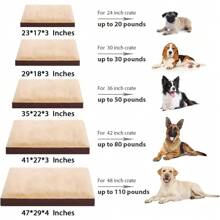 Dog Crate Bed Waterproof Deluxe Plush Dog Beds With Removable Washable Cover Anti-Slip Bottom Pet Sleeping Mattress For Large, Medium, Jumbo, Small Dogs, 47 X 29 Inch, Gray