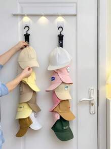 Rotatable Hat Storage Rack, Free Traceless Adhesive Hook, Punch-Free Hat Storage Artifact, Home Hanging Hat Clip Storage, Can Hold 8 Hats, Door Hat Rack And Organizer, Baseball Hat Rack, Hat Rack Bracket, Door Hat Rack, Door Hat Rack, Closet Hat Rack, Perfect Storage Solution.