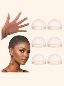 1pc/4pcs/6pcs/12pcs Skinlike HD Wig Cap, Invisible And Sheer Breathable Ultra-Thin Stretchy Stocking Caps For Lace Front Wigs - Beige - View 8