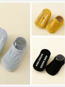 3 双婴儿防滑地板袜，圆点抓地短踝袜，纯色，可爱幼儿袜，适合新年和圣诞节 - 彩色 - 查看 20