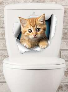 1 Stück Niedlicher Katzen Muster Toilettendeckel Aufkleber, selbstklebender Toilettentank Aufkleber, kreativer dekorativer Toilettendeckel Aufkleber, Badezimmer Accessoires, Heimdekoration, Vinyl Aufkleber für Heimdekoration, Toiletten Dekorationsartikel um Ihr Zuhause aufzufrischen, Geschenke zu Geburtstag, Abschluss, Raumdekoration, Wanddekoration, Badezimmerdekoration, Schlafzimmerdekoration, Raumdeko, Wohnzimmerdekoration, Hausdekoration, Heimdekoration