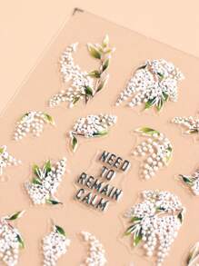 2 STUKS Glamoureuze Witte Lelie Van De Vallei Nagelstickers 5D Reliëf Ontwerpen Zelfklevende Nagelkunst Decals Realistische Bloemblaadjes Stickers Voor Lente Zomer Nagels