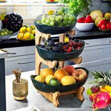 2/3 Ripiani portafrutti, piatto portasalumi, piastre decorative - Set di ciotole di plastica per la frutta per cucina e ristorante - Vassoi porta pietanze a più piani per frutta, spuntino e dessert - Regalo di Natale