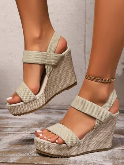 Women's Platform Wedge Sandals, European And American Cross-Border Plus Size Wedge Sandals With Jute Rope Waterproof Platform, Fashion High Heel Sandals