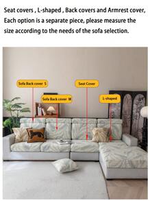 1pc Plush Jacquard Anti-Slip Sofa Seat Cover, Soft & Skin-Friendly, Modern Design, Pet/Scratch Resistant, Suitable For L-Shaped Sofa And 1/2/3/4-Seat Sofa, Applicable For All Seasons (Sold Individually) - Blue - View 11