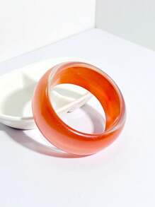 1 件彩色时尚圆形树脂手链，哑光饰面，适合日常佩戴或作为周年纪念/派对礼物 - 圓形霧面彩色 - 查看 4