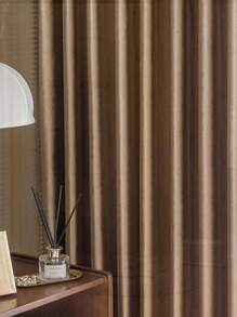 1pc Plain Color Curtain For Living Room Bedroom, Blackout Function, Also For Decoration, Sound Insulation, Thermal Insulation, Privacy Protection, With Good Draping Effect