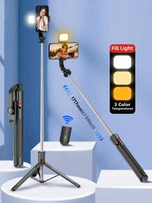 AXNEN 67.59 Inch Phone Tripod And Selfie Stick, 3-In-1 Extendable Selfie Stick Tripod With Wireless Remote/Tripod/Detachable Phone Holder, Portable And Lightweight, Compatible With IPhone 16/15/14/13 Pro/Xs Max, Smartphones (Black)