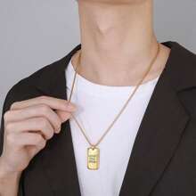 1 pieza Colgante de collar de acero inoxidable con texto grabado personalizado, regalo conmemorativo personalizado para parejas
