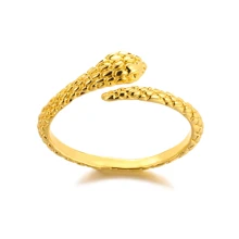 1 st. Gouden Kleur Roestvrijstalen Slangenringen Voor Vrouwen Mannen Open Verstelbare Ring Vintage Gotische Punk Feest Esthetische Sieraden
