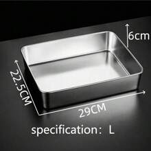 不锈钢提拉米苏托盘、长方形盘子、蛋糕和甜点盛放容器 - 銀色 - 查看 11