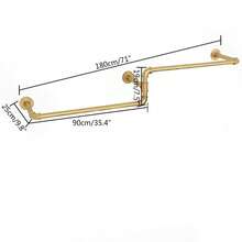 YUNRUX 180cm 201KG Heavy Duty Wall Mounted Clothes Rail Iron Clothing Rod - Gold - View 3