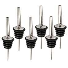 6pcs Automatic Rotatable Wine Bottle Pourer, Stainless Steel Olive Oil Sprayer Dispenser Nozzle, Liquor Bottle Pourers, Fits Around 3/4" Bottle Neck - Multicolor - View 1