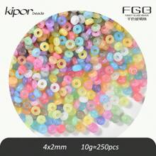240 颗 4 毫米玻璃透明种子珠手工串珠 DIY 珠宝材料适用于女士手链、项链、耳环、刺绣、流苏服装、珠宝制作配件 - 混色 - 查看 25