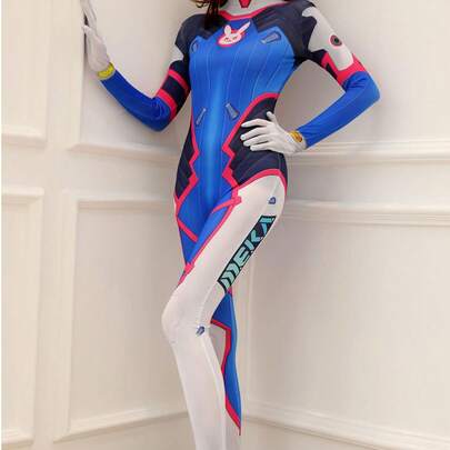 1 件可爱俏皮的角色扮演机甲飞行员连体衣服装，礼物（亚洲尺码偏小，建议订购大一码）