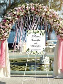 1pc Display Easel Stand, Folding Easels For Display, Portable Tripod Display Easel, White Adjustable Metal Easel For Wedding Sign, Posters, Painting