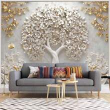 1 件 3D 浮雕树图案印花挂毯，现代涤纶方形装饰挂毯，适用于客厅和卧室装饰礼物生日毕业家居装饰墙壁装饰墙壁艺术海报家居装饰客厅挂毯适用于房间墙壁挂毯旗帜房间装饰用品