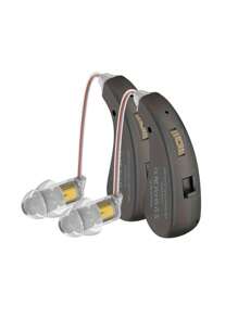 ersowha 可充电放大器扬声器耳机，带音量控制、声音放大、舒适佩戴的线缆设计、耐用的 ABS 塑料和硅胶耳塞、助听器耳挂式、声音放大、助听放大和后部充电。 - 彩色 - 查看 10