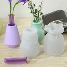 1 Set Of 8 Pcs Flower Vase & Candle Holder Mold, Resin Silicone Mold, Heat-Resistant Epoxy Resin Silicone Mold For Scented Candle DIY, Home Decoration Accessories, Creative Gift Box