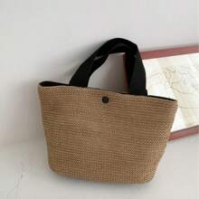 Bolsa de praia de palha com nome personalizado, estilo de praia minimalista, adequada para férias de verão na praia, deslocamento diário, personalização de nome bordado, adequada para festivais, aniversários, presentes de dia das mães
