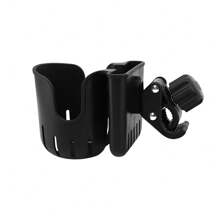 1 PC Adjustable Baby Stroller Bottle Holder Cup Holder With Clip Jaw And Secure Clamp Compatible With Most Stroller Brands ABS Material