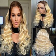 蕾丝前假发 人发波浪蕾丝前假发 13x4 蕾丝前假发 人发彩色波浪直发假发