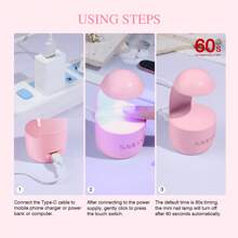 SAVILAND Lámpara UV Saviland Mini para uñas?Diseño portátil? ¿Uñas secas uniformemente?¿Últimas innovaciones? Lámpara UV de viaje para uñas de gel, pequeña, para esmalte de uñas en gel, gel Poly Builder para principiantes, color rosa
