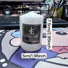 5厘米直径白色圆柱蜡烛，无烟家具配件，装饰品，民宿和咖啡厅摄影道具，生日家居装饰蜡烛 - 白色 - 查看 9