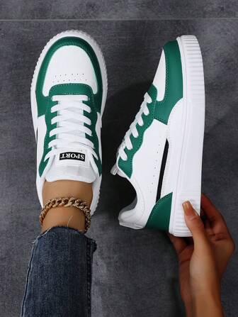 新款女士拼色休闲运动鞋加大码 36-45，时尚低帮女士春夏运动鞋，轻便透气休闲帆布鞋，返校学生鞋