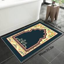 [Crystal Velvet 700g/㎡ Point-Printed Bottom, 5mm Thick] 1pc Bohemian Style Solid Color Area Rug, Soft Non-Slip Washable Carpet Suitable For Living Room, Bedroom, Kitchen, Office, Home Decor, Large Classroom Rug, Geometric Washable Rug