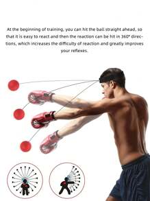 1pc Adjustable Headband Boxing Reflex Ball Training Kit, Includes Red Soft Light Ball - Improves Speed And Hand-Eye Coordination For Men, Boxing Equipment