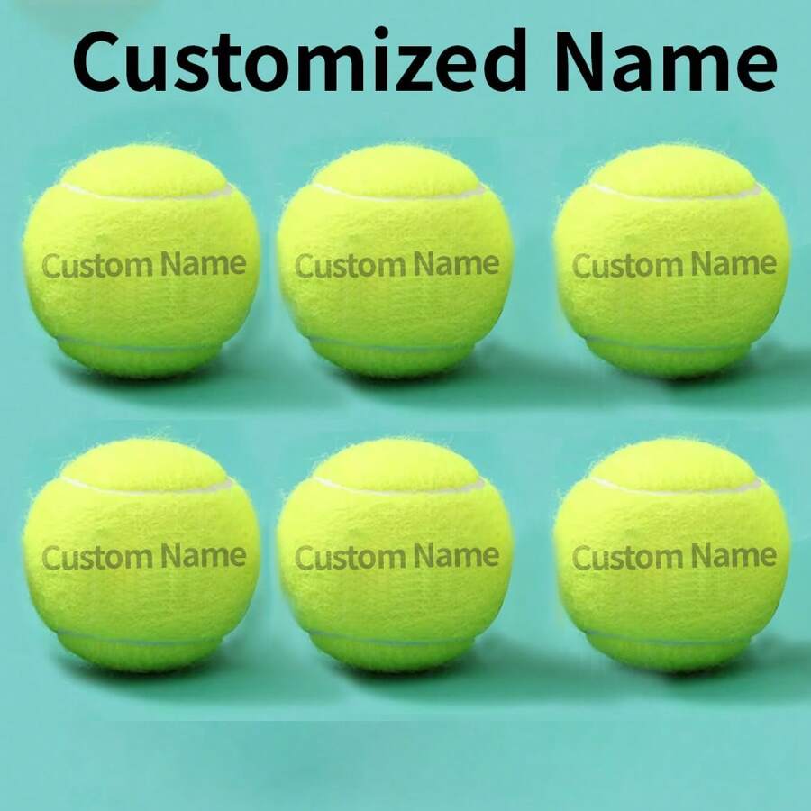 1 bola de tênis personalizada, personalizada com nome, presente de Natal/aniversário, alta elasticidade para treinamento e jogo de iniciantes, bola de massagem para animais de estimação, brinquedo de mastigar, acessório de tênis com logotipo personalizado, suprimentos para animais de estimação para alívio do estresse