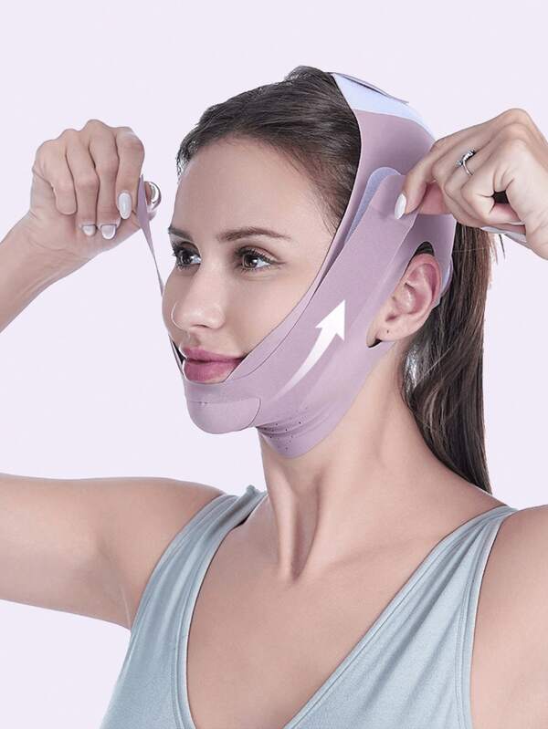 Mascarilla facial para mujeres, máscara de dormir con vendaje facial, ayuda a dar forma al contorno perfecto del rostro, reutilizable, lavar a mano, apta para uso diario