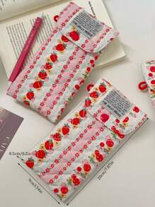 1Pc Cute Strawberry Pattern Glasses Bag,Girls Glasses Storage Box, Sunglasses Accessories Featuring A Cute Anime Style, Cartoon Design, And A Girlish Heart Pattern, Perfectly Protecting Sunglasses And Making It A Great Gift. Travel Essentials Travel Accessories Travel Must Haves - Multicolor - View 10