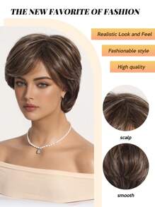 时尚 8 英寸白色挑染卷发合成假发：外观自然且耐热，适合派对角色扮演日常使用