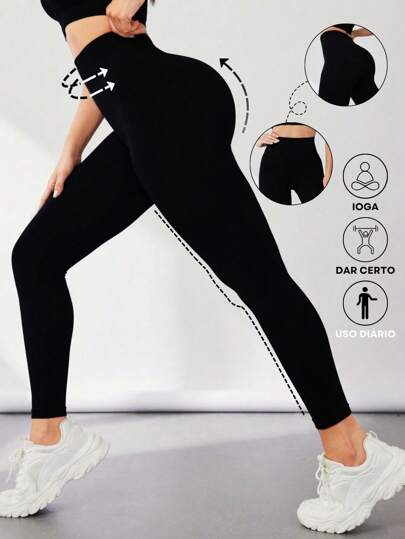 Calça Legging Básica Tecido Suplex Cintura Alta Conforto Total